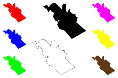 Polokwane şehri (Güney Afrika Cumhuriyeti, RSA) harita vektör çizimi, çizim çizimi Pietersburg haritası