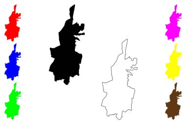 Girona şehri (İspanya Krallığı) harita vektör çizimi, karalama çizimi Gerona haritası