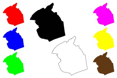 Mostoles şehri (İspanya Krallığı) harita vektör çizimi, çizim çizimi Mostoles haritası