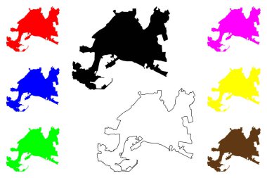 Palma de Mallorca şehri (İspanya Krallığı) harita vektör çizimi, çizim Palma haritası