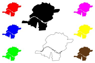 Salamanca şehri (İspanya Krallığı) harita vektör çizimi, çizim çizimi Salamanca haritası