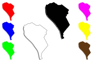 Santa Coloma de Gramenet şehri (İspanya Krallığı) harita vektör çizimi, çizim Gramenet de Besos haritası