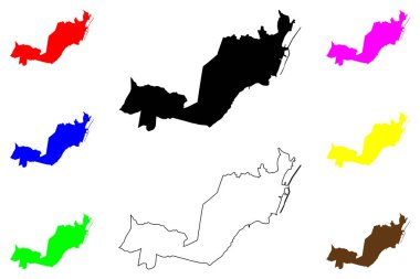 Santa Cruz de Tenerife (İspanya Krallığı) harita vektör çizimi, Santa Cruz haritası karala