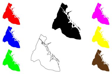 Sri Jayawardenepura Kotte şehri (Sri Lanka Demokratik Sosyalist Cumhuriyeti, Seylan) harita vektör çizimi, çizim Kotte haritası