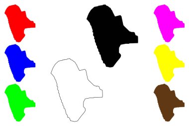 Kassala şehri (Sudan Cumhuriyeti) harita vektör çizimi, çizim Kassala haritası