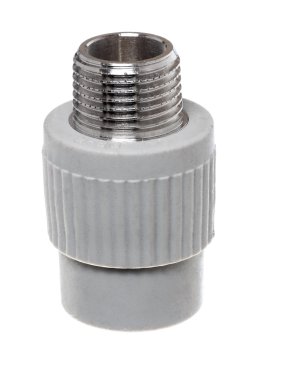 Beyaz arka plan üzerinde polipropilen (Pvc) bağlantı parçaları