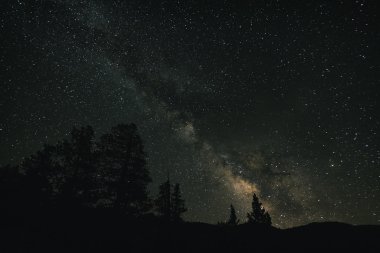 Sierra Nevada dağlarında gece gökyüzü 