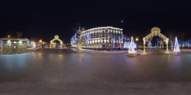  Moskova, Kızıl Meydan , 360 derece gece görünümü ,