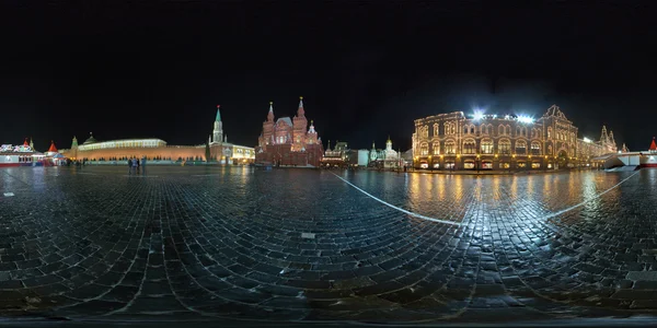 Moskau, rotes Quadrat, Nachtansicht von 360 Grad , — Stockfoto