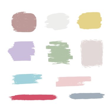 Elle çizilmiş fırça darbeleri, arka planda lekeler. Tek renkli tasarım ögeleri ayarlandı.