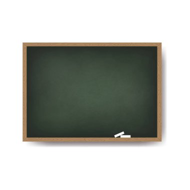 Tahta ahşap çerçeveli, kirli karatahta. Vektör illüstrasyonu.