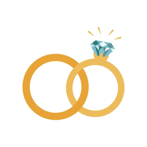 Icono de anillos de boda. Ilustración vectorial aislada sobre fondo blanco. Ilustración de stock