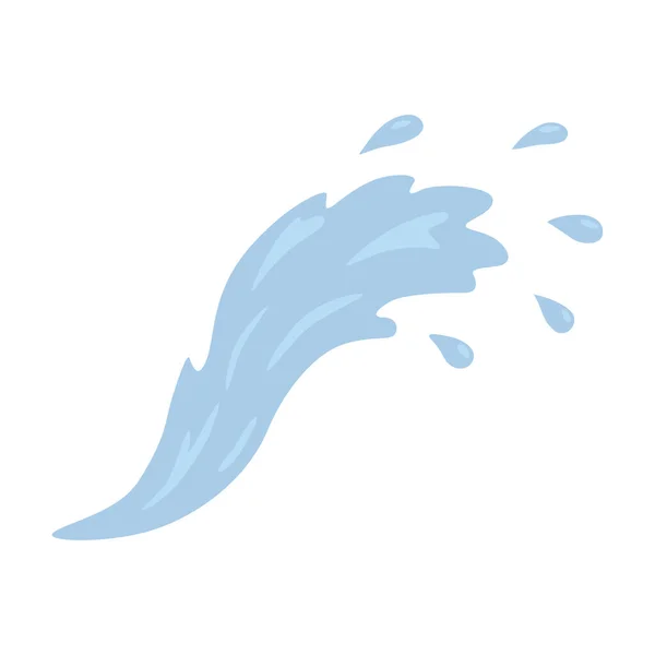 Blauwe golf en water spray, golvende symbolen van de natuur in vector illustraties van beweging — Stockvector