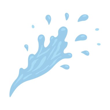 Mavi dalga ve su spreyi, hareketin vektör çizimlerinde doğanın dalgalı sembolleri.