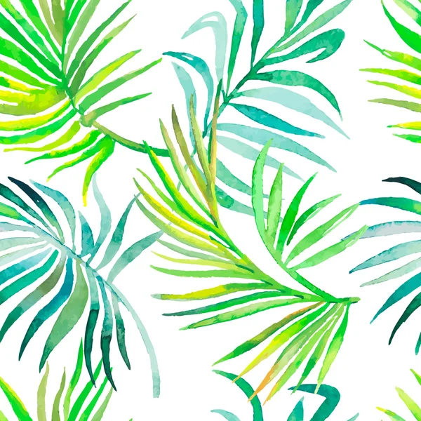 Modèle de feuilles de palmier. Modèle tropical sans couture — Image vectorielle