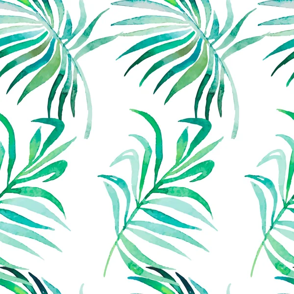 Palm lämnar mönster. Sömlös tropiska mönster — Stock vektor