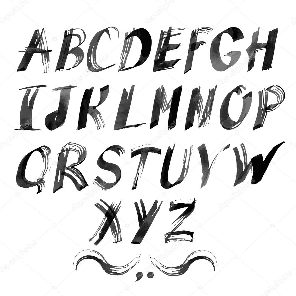 Vector alphabet for your design. Hand drawn letters.