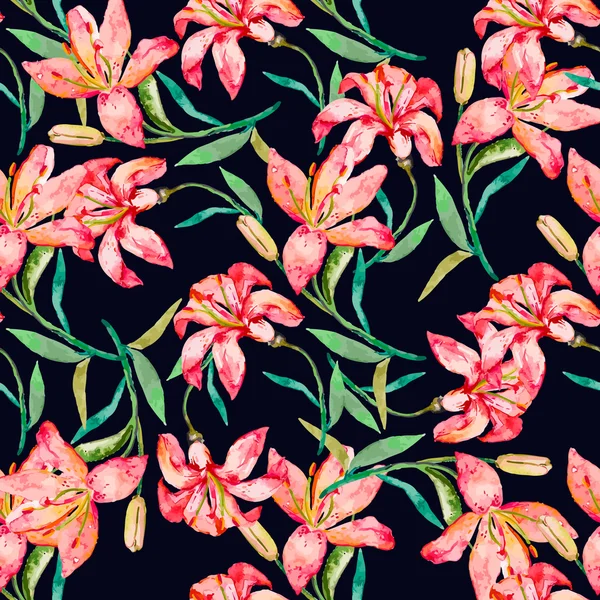Motif floral vectoriel sans couture. Fleurs de lys — Image vectorielle