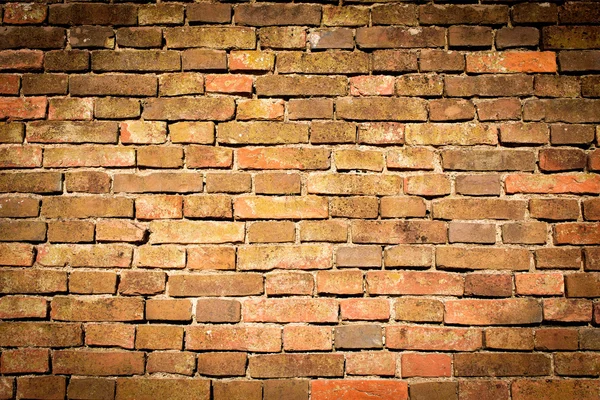 Red - orange retro brick wall - background texture — Stock Photo, Image