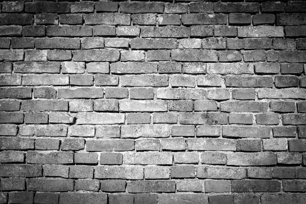 Black and white retro brick wall - background texture — Stock Photo, Image