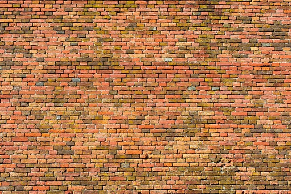 Stará červená oranžová cihlová zeď, texturu pozadí 14 — Stock fotografie