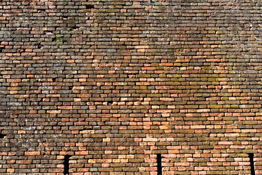 kırmızı-turuncu tuğla duvar, arka plan, eski doku 25