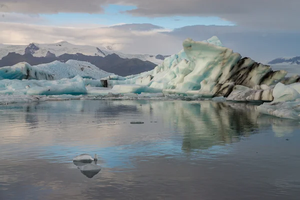 Reflection of ice cubes at  Jokulsarlon Glacier Lagoon — Stock Photo, Image