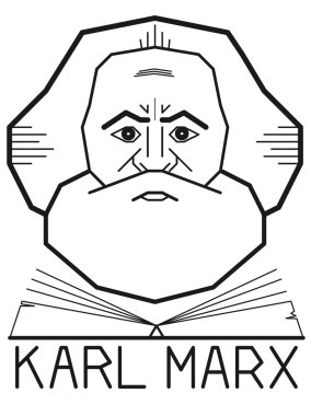 portrait of Karl Marx clipart