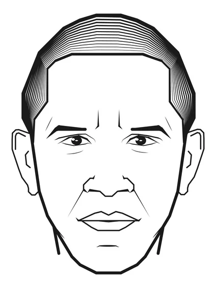 Retrato de Barack Obama — Vector de stock