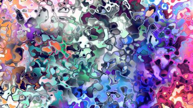 Akan biçimsiz şekilleri ve anlamlı dijital yüzeyi olan soyut organik sıvı doku