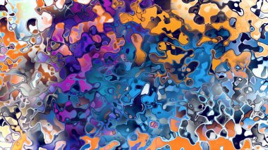 Akan biçimsiz şekilleri ve anlamlı dijital yüzeyi olan soyut organik sıvı doku