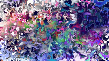 Akan biçimsiz şekilleri ve anlamlı dijital yüzeyi olan soyut organik sıvı doku