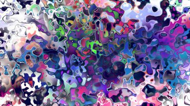 Akan biçimsiz şekilleri ve anlamlı dijital yüzeyi olan soyut organik sıvı doku