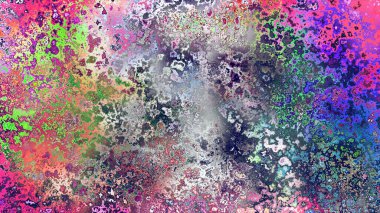 Soyut pas benzeri organik doku, canlı mermer renkler, paslanmış metal yüzey etkisi ve anlamlı kaotik desen.