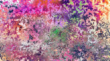 Soyut pas benzeri organik doku, canlı mermer renkler, paslanmış metal yüzey etkisi ve anlamlı kaotik desen.