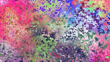 Soyut pas benzeri organik doku, canlı mermer renkler, paslanmış metal yüzey etkisi ve anlamlı kaotik desen.