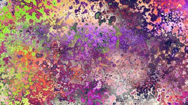 Soyut pas benzeri organik doku, canlı mermer renkler, paslanmış metal yüzey etkisi ve anlamlı kaotik desen.