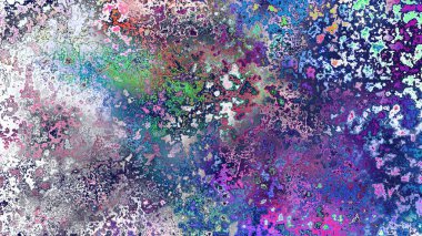 Soyut pas benzeri organik doku, canlı mermer renkler, paslanmış metal yüzey etkisi ve anlamlı kaotik desen.