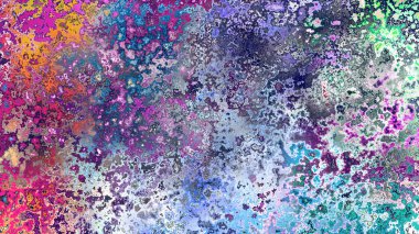 Soyut pas benzeri organik doku, canlı mermer renkler, paslanmış metal yüzey etkisi ve anlamlı kaotik desen.