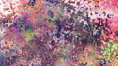 Soyut pas benzeri organik doku, canlı mermer renkler, paslanmış metal yüzey etkisi ve anlamlı kaotik desen.