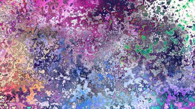 Soyut pas benzeri organik doku, canlı mermer renkler, paslanmış metal yüzey etkisi ve anlamlı kaotik desen.