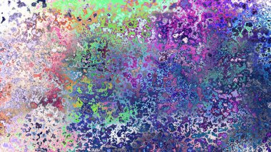 Soyut pas benzeri organik doku, canlı mermer renkler, paslanmış metal yüzey etkisi ve anlamlı kaotik desen.