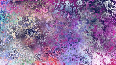 Soyut pas benzeri organik doku, canlı mermer renkler, paslanmış metal yüzey etkisi ve anlamlı kaotik desen.