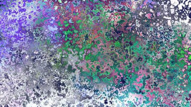 Soyut pas benzeri organik doku, canlı mermer renkler, paslanmış metal yüzey etkisi ve anlamlı kaotik desen.