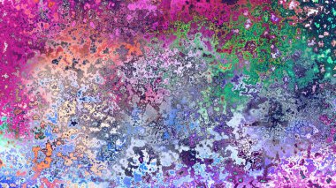 Soyut pas benzeri organik doku, canlı mermer renkler, paslanmış metal yüzey etkisi ve anlamlı kaotik desen.