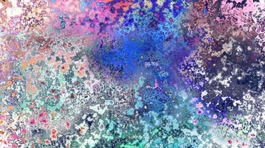 Soyut pas benzeri organik doku, canlı mermer renkler, paslanmış metal yüzey etkisi ve anlamlı kaotik desen.