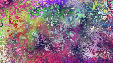 Soyut pas benzeri organik doku, canlı mermer renkler, paslanmış metal yüzey etkisi ve anlamlı kaotik desen.