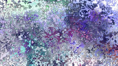 Soyut pas benzeri organik doku, canlı mermer renkler, paslanmış metal yüzey etkisi ve anlamlı kaotik desen.