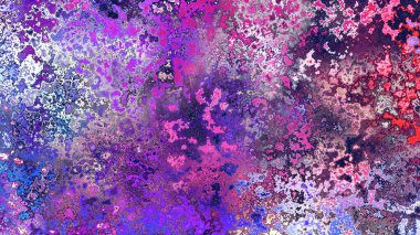 Soyut pas benzeri organik doku, canlı mermer renkler, paslanmış metal yüzey etkisi ve anlamlı kaotik desen.