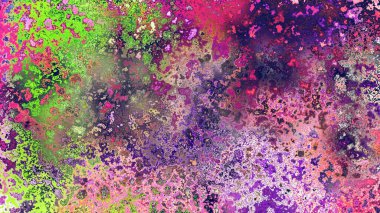 Soyut pas benzeri organik doku, canlı mermer renkler, paslanmış metal yüzey etkisi ve anlamlı kaotik desen.